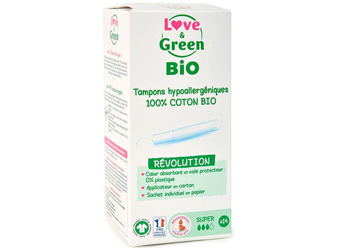 ORGANIC SUPER TAMPON WITH APPLICATOR 14PC (#124781)