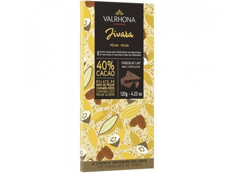 JIVARA 40% MILK CHOC BAR PECAN 120G (#124877)