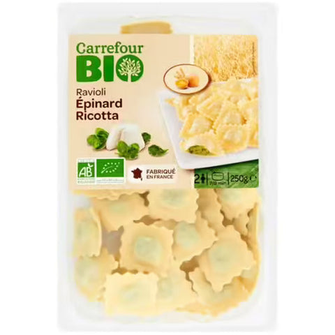 ORG SPINACH RICOTTA RAVIOLI PASTA 250G (#116908)