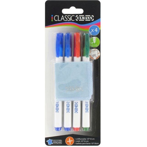 4 ERASABLE WHITEBOARD MARKERS 4PC (#119851)