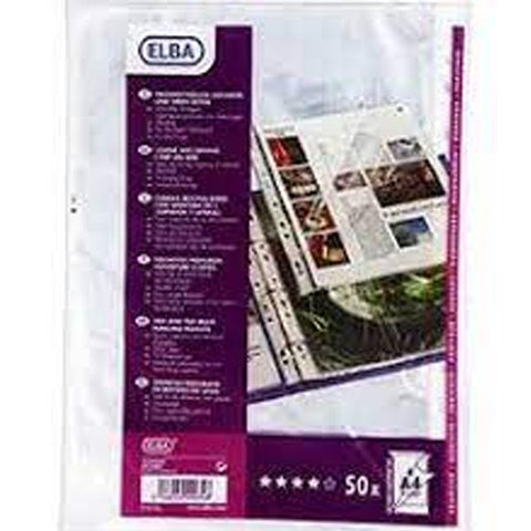 50 A4 PERFORATED PLASTIC FILE POCKETS 50PC (#119781)