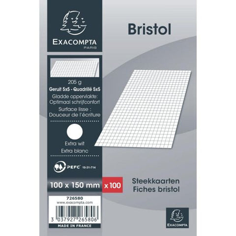 SMALL SQUARES BRISTOL PAPER 10X15CM 100PC (#119778)