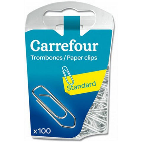 BOX OF 100 NICKEL-PLATED LETTER CLIPS 100PC (#119921)