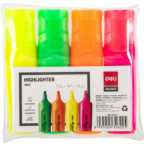 PACK OF 4 ASSORTED HIGHLIGHTERS 4PC (#119854)