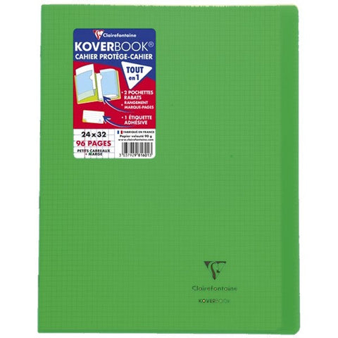 NOTEBOOK COVER DARK GREEN SMALL SQUARES (#122229)