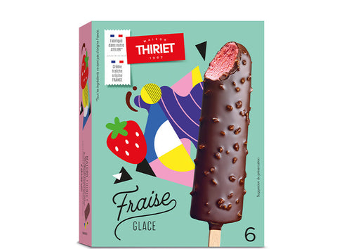 ICE CREAM STICKS STRAWBERRY 240G 6PC (#120620)