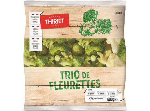 TRIO OF FLORETS BROCCOLI CAULIFLOWER ROMANESCO CABAGE 600G (#113325)
