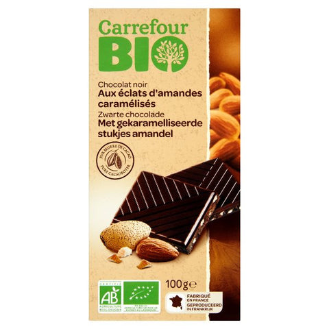 ORGANIC DARK CHOCOLATE ALMONDS 100G (#116628)