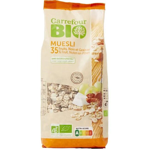 ORG MUESLI FRUIT NUTS SEEDS 500G (#118298)