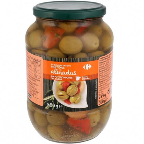 GREEN MANZANILLA OLIVES SPLIT AND SEASONED 835G (#127866)