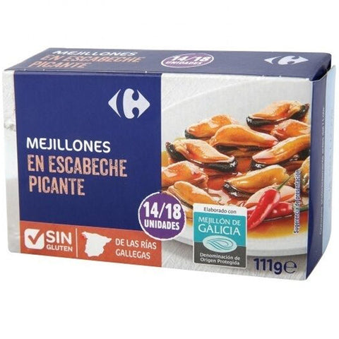 MUSSELS IN SPICY ESCABECHE SAUCE 111G (#127514)