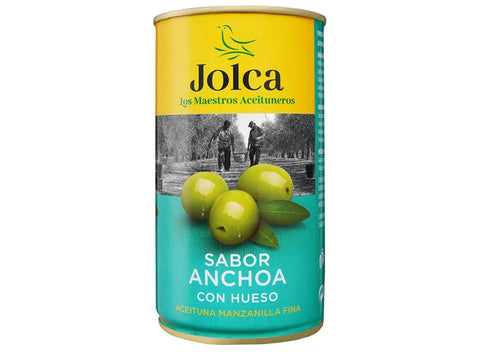 ANCHOVY FLAVOUR WHOLE GREEN OLIVES 350G (#124276)
