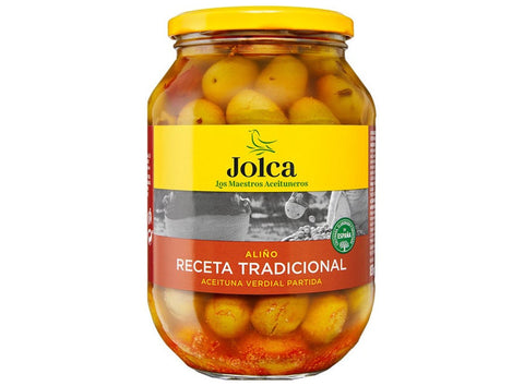 TRADITIONAL SEASONED SMASHED GREEN OLIVES 835G (#124364)