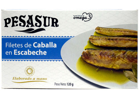 MACKEREL FILLETS IN ESCABECHE SAUCE 120G (#124263)