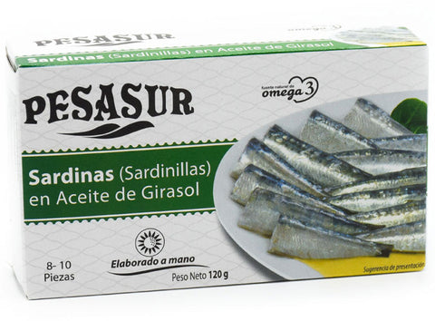 SMALL SARDINES IN SUNFLOWER OIL 120G (#124262)