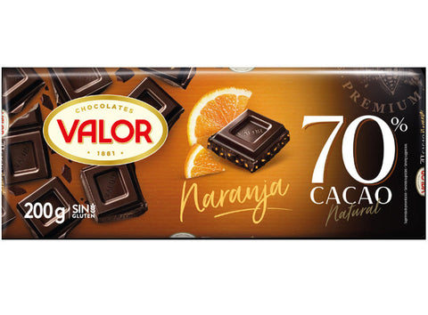 70% DARK CHOCOLATE WITH ORANGE 200G (#120986)