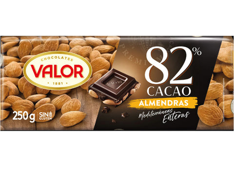 82% DARK CHOCOLATE WITH ALMONDS 250G (#120921)