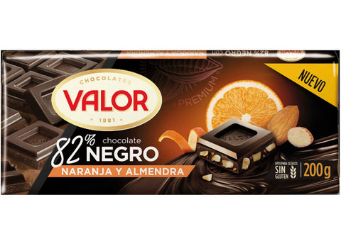 82% DARK CHOCOLATE WITH ALMOND ORANGE 200G (#121219)