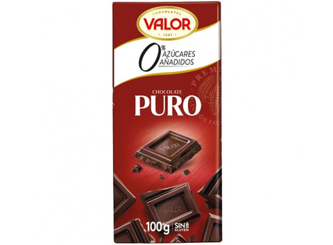 PURE CHOCOLATE BAR NO ADDED SUGARS 100G (#121212)