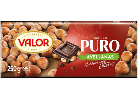 PURE CHOCOLATE WITH HAZELNUTS 250G (#121021)