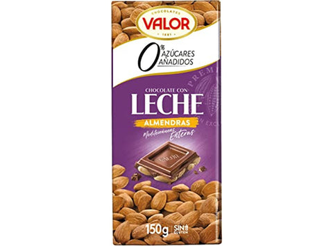 MILK CHOCOLATE WITH ALMONDS NO SUGAR 150G (#120991)