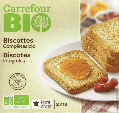 ORGANIC WHOLE WHEAT BISCOTTES 300G (#118064)