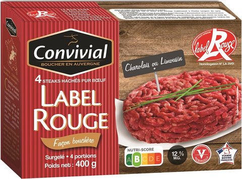 PURE BEEF LABEL ROUGE PATTIES 100G (#122711)