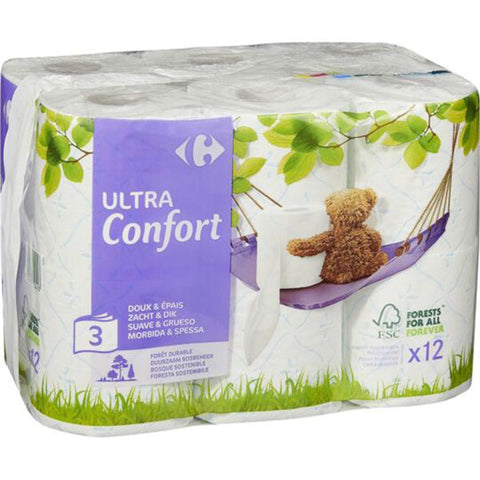ULTRA COMFORT 3-PLY TOILET PAPER 12PC (#119614)