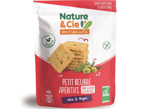 ORGANIC PETIT BEURRE OLIVES THYME GF 80G (#125245)