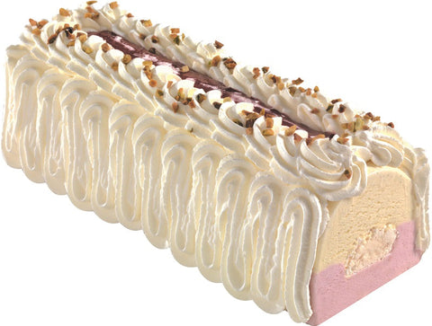VANILLA STRAWBERRY ICE CREAM LOG 750G (#121956)
