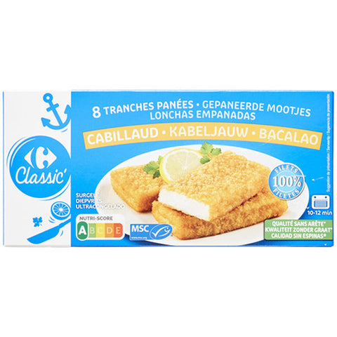 BREADED SLICES OF COD 50G (#120125)