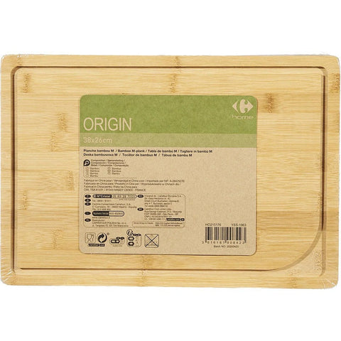 RECTANGULAR BAMBOO CUTTING BOARD 38X16X2CM (#119592)