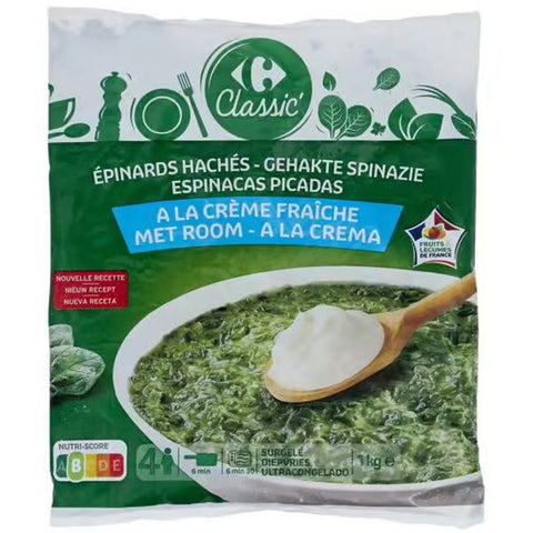 CHOPPED SPINACH WITH CREAM 1KG (#120082)