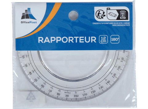 CRISTAL PROTRACTOR 180 DEGREES (#126139)