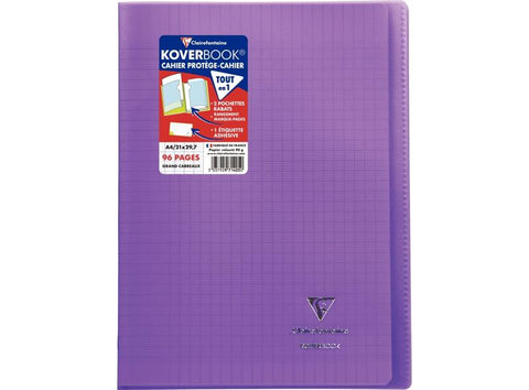 NOTEBOOK CLEAR COVER PURPLE A4 (#126162)
