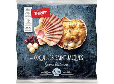 SCALLOP SHELLS WITH BRETON SAUCE 440G 4 PIECES (#126548)