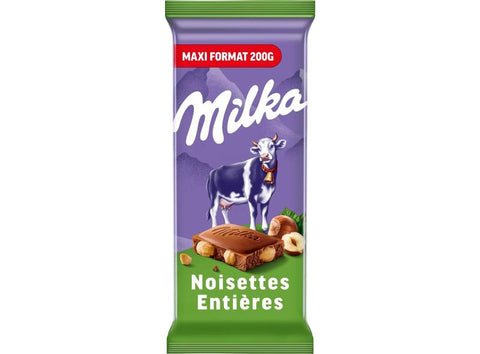 MILK CHOCOLATE BAR WHOLE HAZELNUTS 200G (#122338)