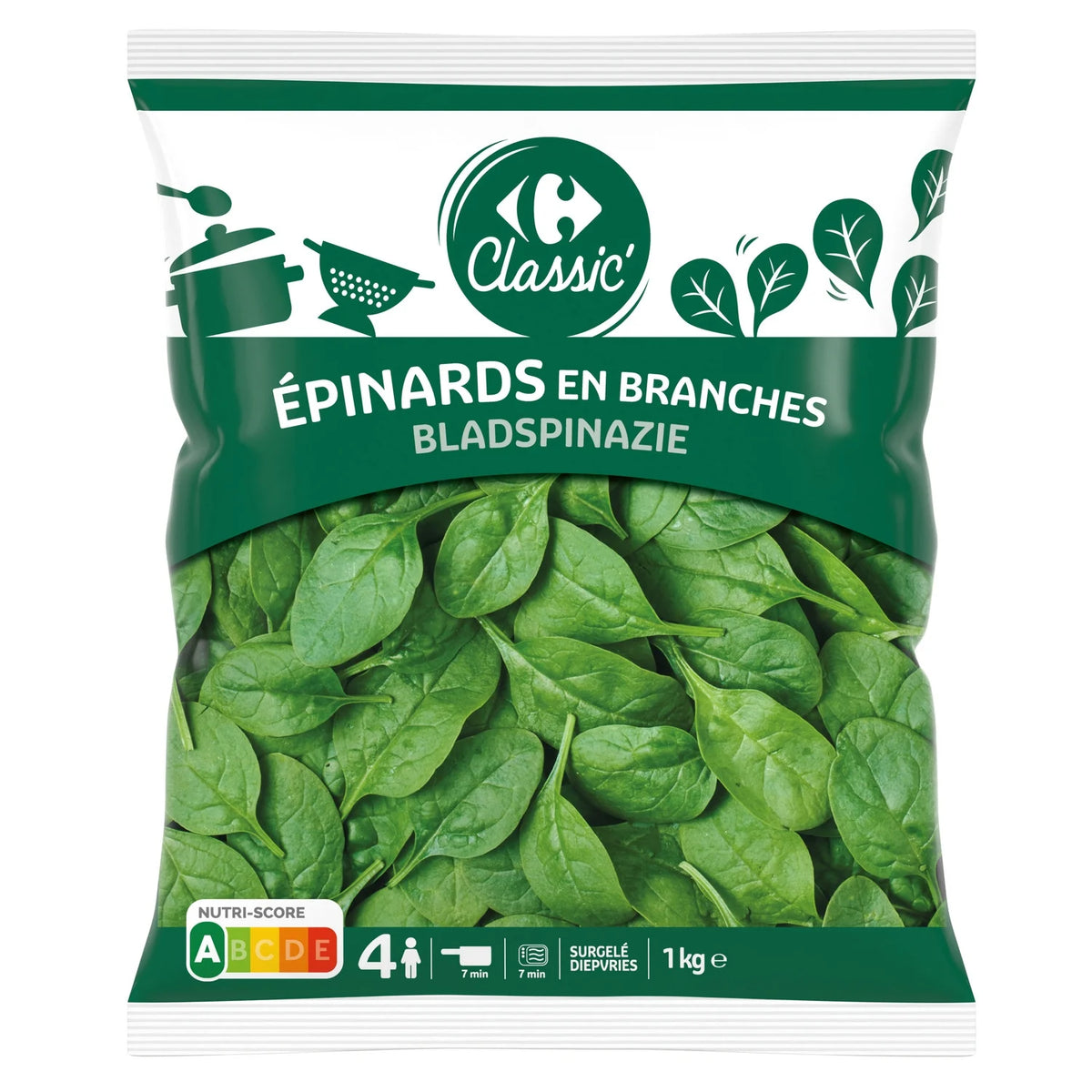 SPINACH LEAVES 1KG (