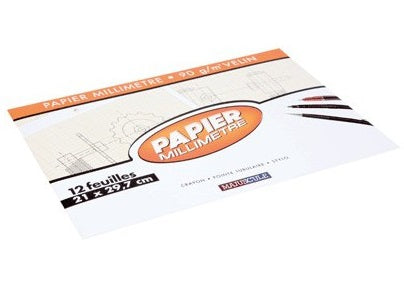 PACK OF 12 GRAPH PAPER A4 (#126145)