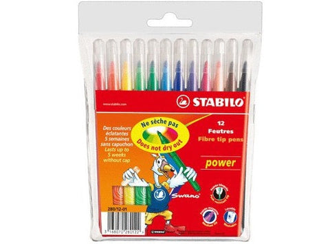 12 POWER FELT-TIP PENS ASSORTED (#126223)