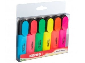 6 HIGHLIGHTERS ASSORTED COLOURS (#126474)