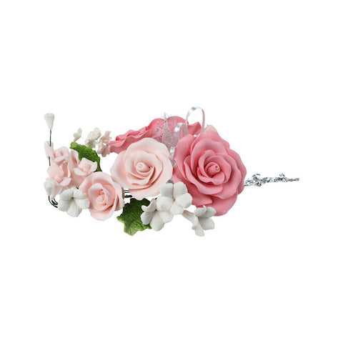 GUM PASTE FLOWER ROSE PINK (M) 11X17CM (#387)