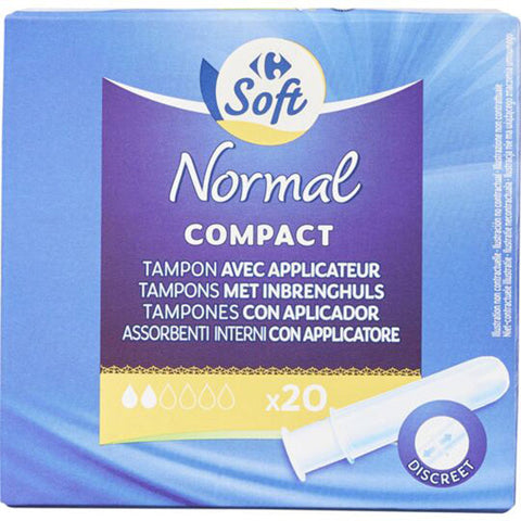 COMPACT NORMAL TAMPONS APPLICATOR 20PC (#119317)