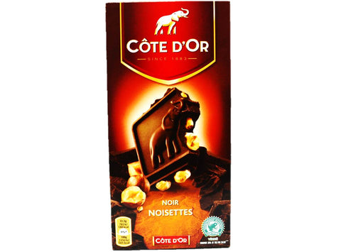 DARK CHOCOLATE BAR WHOLE HAZELNUTS 180G (#116062)