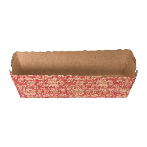 RED CORRUGATED RECTANGLE TRAY 50PCS (#50037)