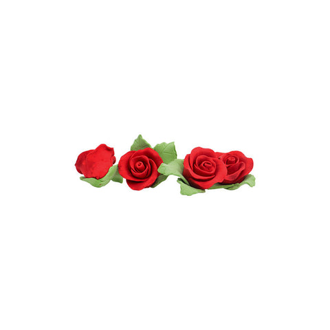 GUMPASTE FLOWER- RED MKKD 28PCS 4X4CM (#50189)