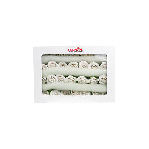 GUMPASTE FLOWER- WHITE MKKD 28PCS 4X4CM (#50194)