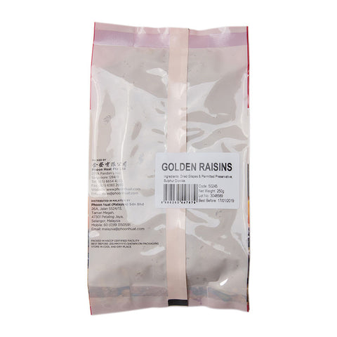 DRIED CALIFORNIA GOLDEN RAISINS 250G (#50245)
