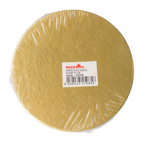 PAPER PLATE (GOLD MAT) RD 10CM (#51178)