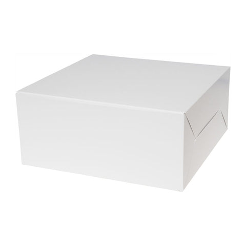 CAKE BOX PLAIN WHITE 9X9X4" 5PCS (#51239)